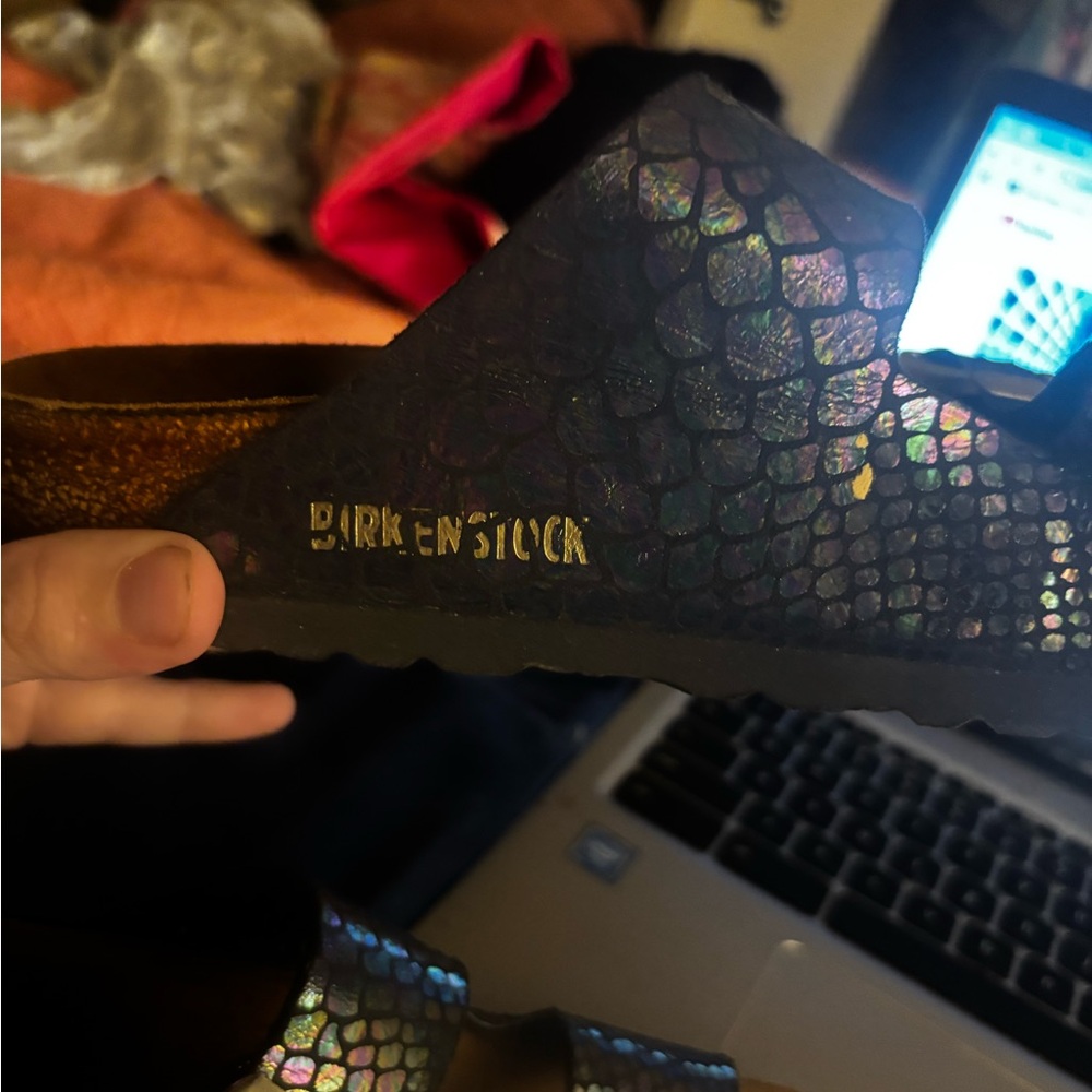 Birkenstock Arizona shiny snake black size 37 size 6 - Picture 5 of 6